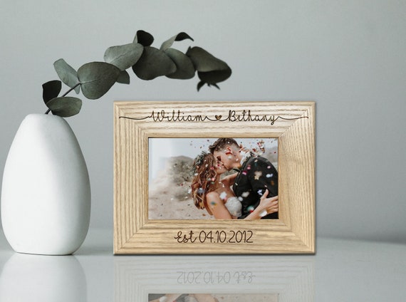 Personalized Wedding Gift, Wedding Picture Frame Wood, Custom