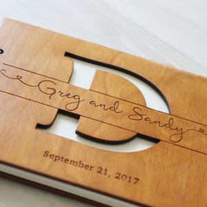 Wedding Guest Book from WoodenEngravedShop Rustic Guest book Personalized Wedding Decor Wedding Gift image 2