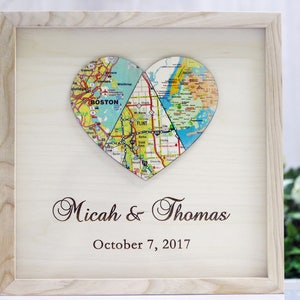 Anniversary Gift, Map Heart Art, Unique Wedding Gift for Couple, Engagement Gift, Newlywed Gift, Personalized Map Art, Heart Map Print,