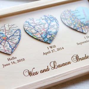 Met Engaged Married, Anniversary gift for husband, Personalized gift for wife, 2nd anniversary gift Wedding Gift, Heart Map Art