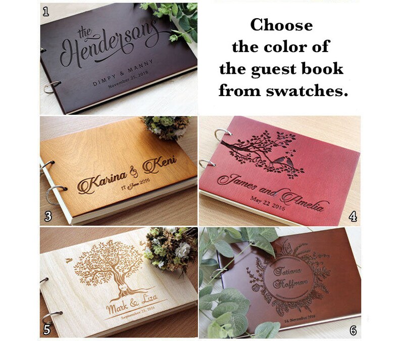 Wedding Guest Book from WoodenEngravedShop Rustic Guest book Personalized Wedding Decor Wedding Gift image 5