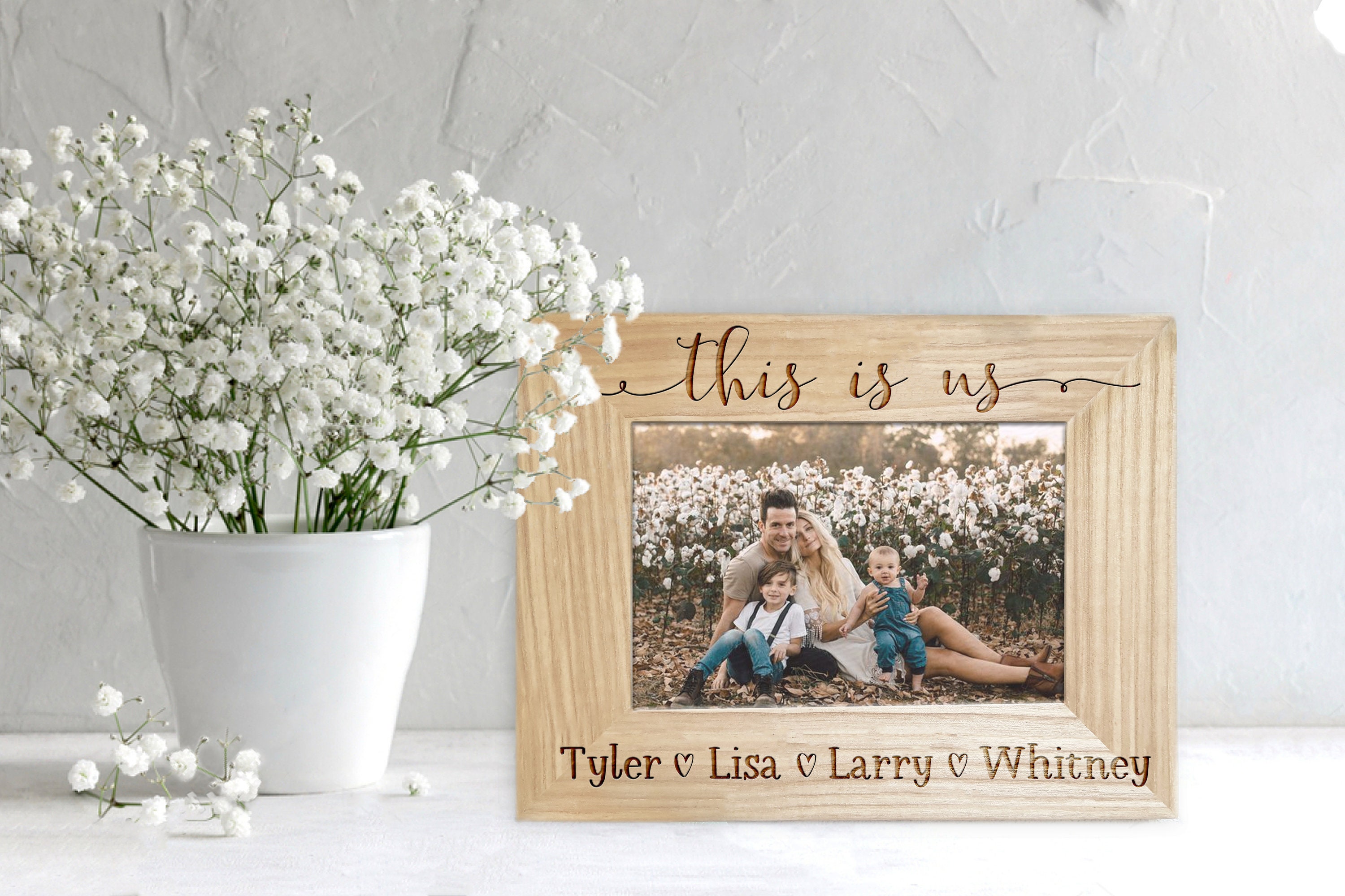 Ivory Family Photo Frame 4x6 - Engravable (ZPHF0110) – Southern Grace  Creations