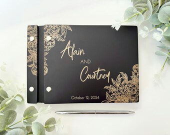 Unique Wedding Guest book Wood Custom Engraved Guest Book Personalized Guest Book Wedding Guest book, Rustic Wedding Guest book