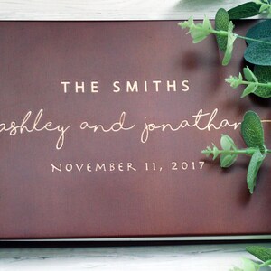 Rustic Guest book Wedding Guest Book Wood GuestBook Wedding Calligraphy Guest Book Custom Guest Book Wedding Album Engraved Guest Book image 1