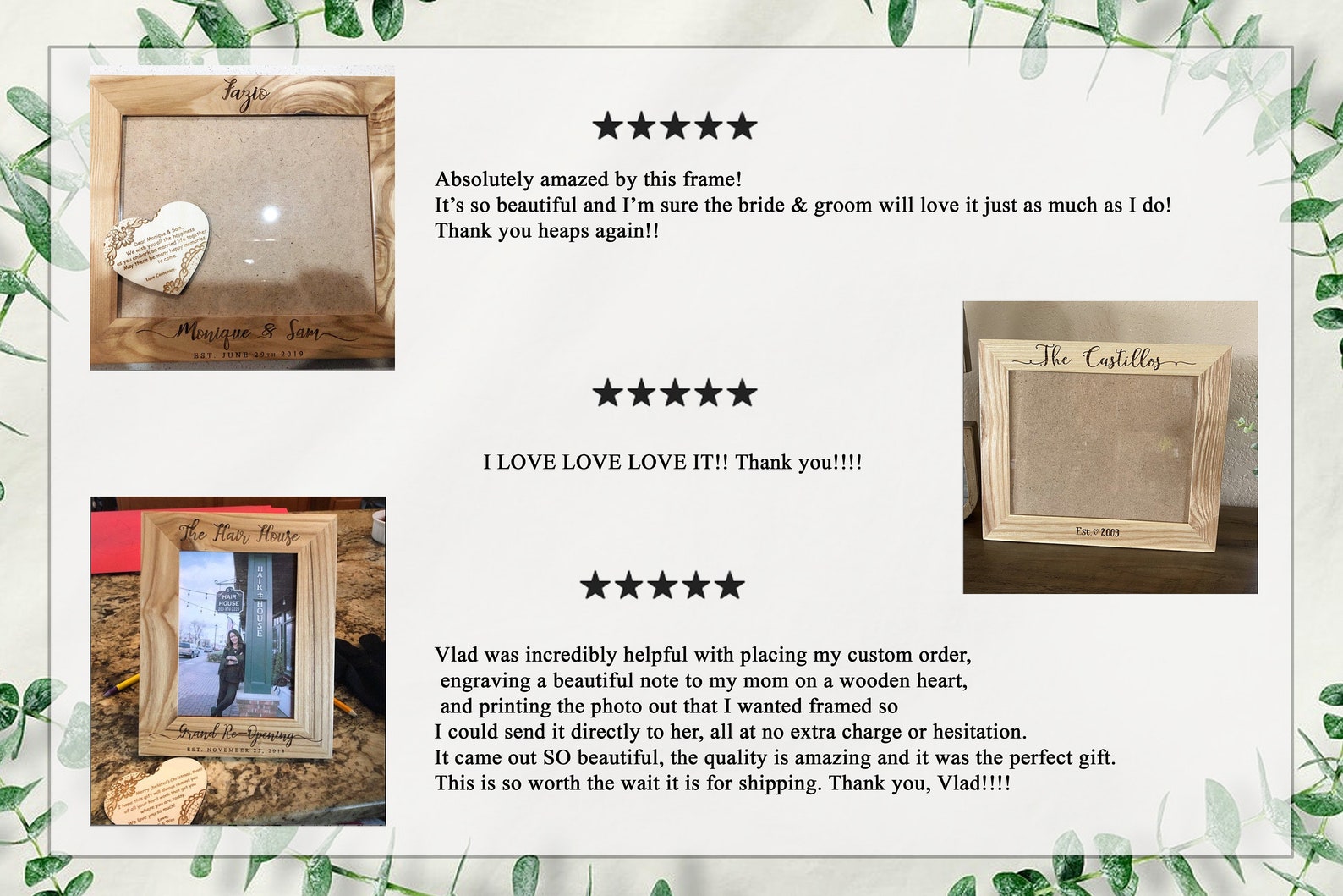 Rustic Wedding Photo Frame Custom Picture Frame Wedding Gift Etsy