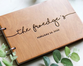 Rustic Wedding Guest Book and Custom Engraved Wooden Guestbooks for wedding