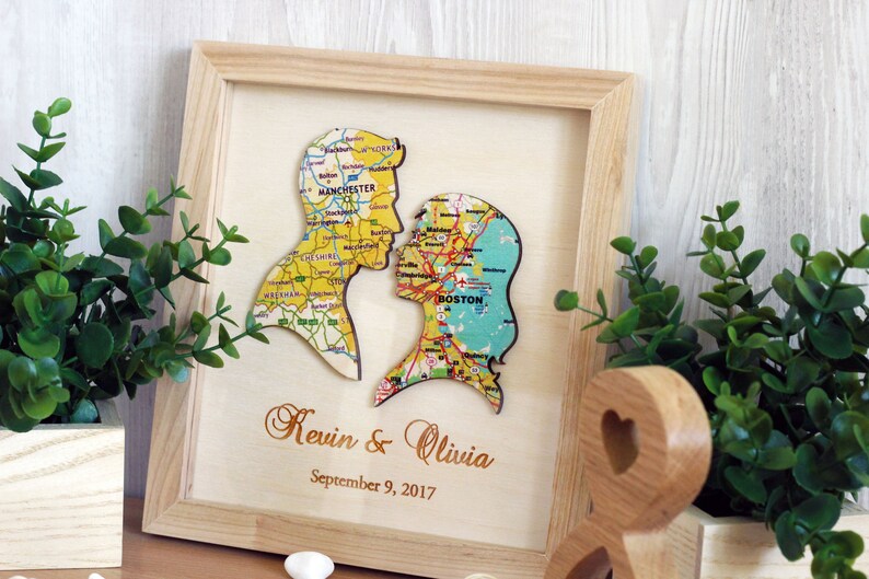 Gift for Bride, Custom Map Print, Personalized gift for girlfriend, Gift for Newlyweds, Heart Map Print, Groom Gift from Bride, Wall decor image 7