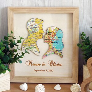 Gift for Bride, Custom Map Print, Personalized gift for girlfriend, Gift for Newlyweds, Heart Map Print, Groom Gift from Bride, Wall decor image 6
