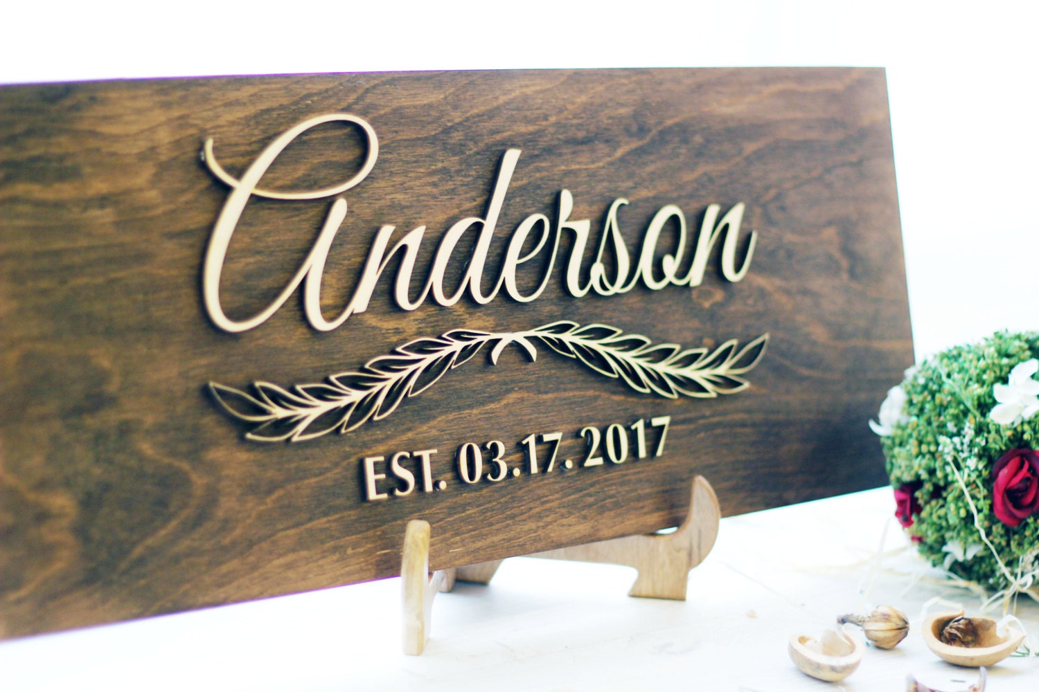 Personalized Family Name Sign Wood Last Name Décor Custom Family Sign ...