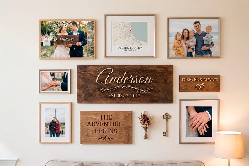 Personalized Family Name Sign Wood Last Name Décor Custom Family Sign ...