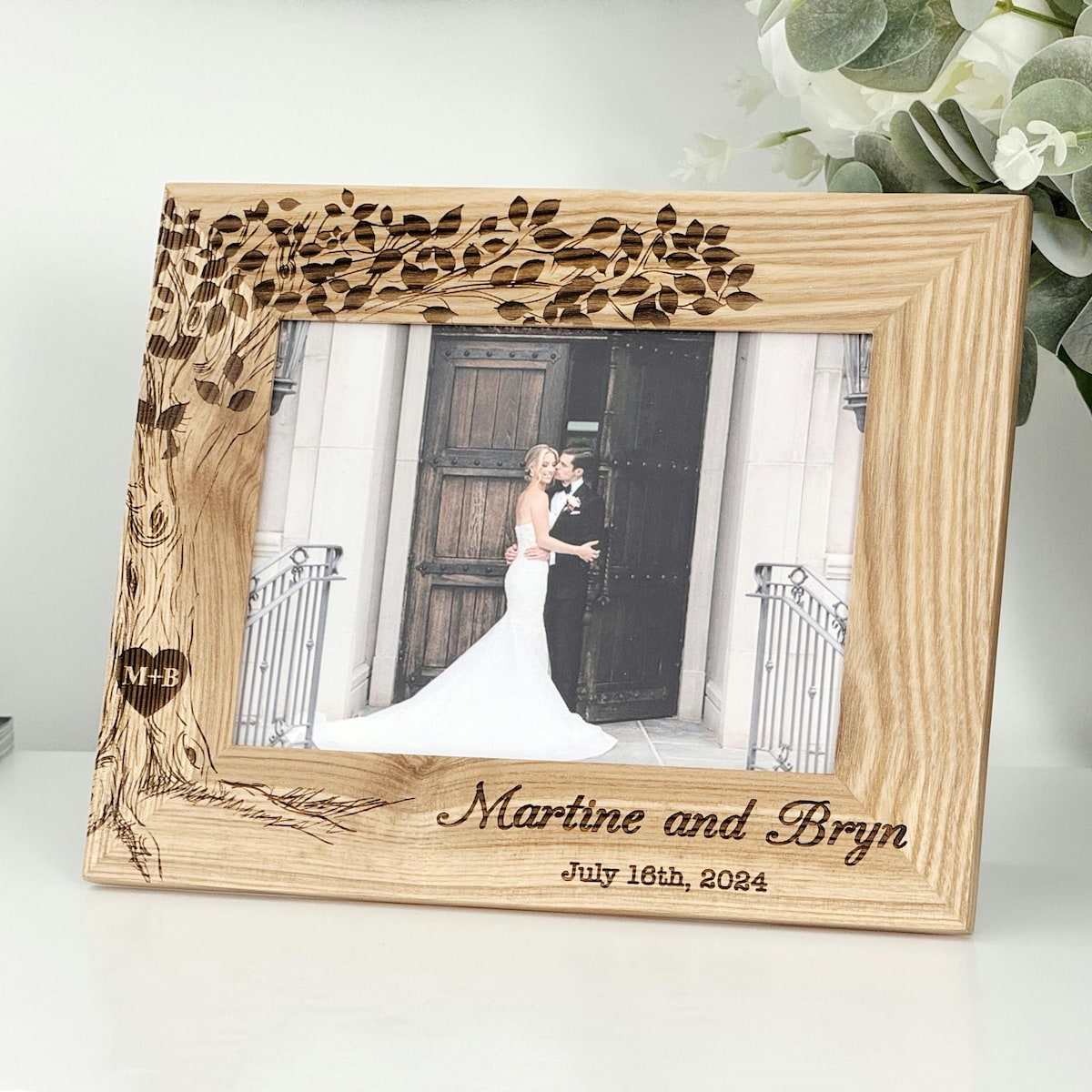 5x7 Engraved Wedding Photo Frame With Date - Etsy