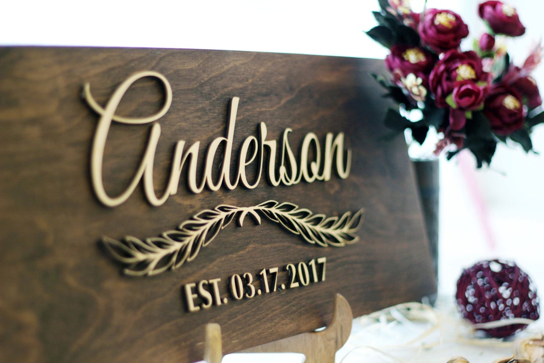 Personalized Family Name Sign Wood Last Name Décor Custom Family Sign ...