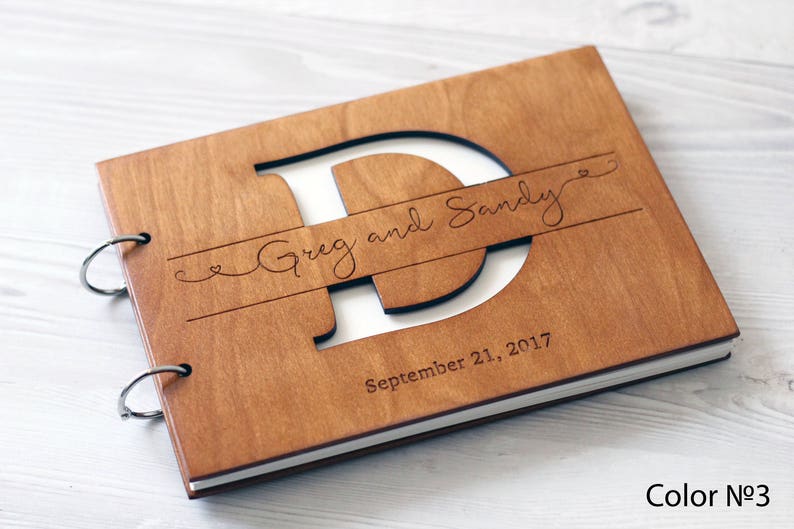 Wedding Guest Book from WoodenEngravedShop Rustic Guest book Personalized Wedding Decor Wedding Gift image 1