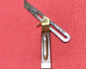Vintage T-Bevel Stanley No. 25 10" Rosewood & Brass Handle Made In USA Hand Tool