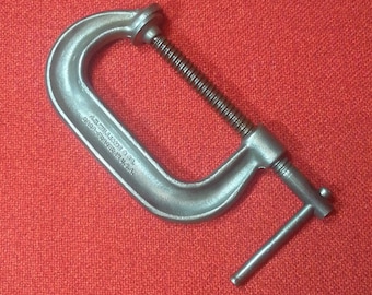 Vintage J. H. Williams Deep Throat Clamp No. 404 Antique Drop Forged C-Clamp Made In USA