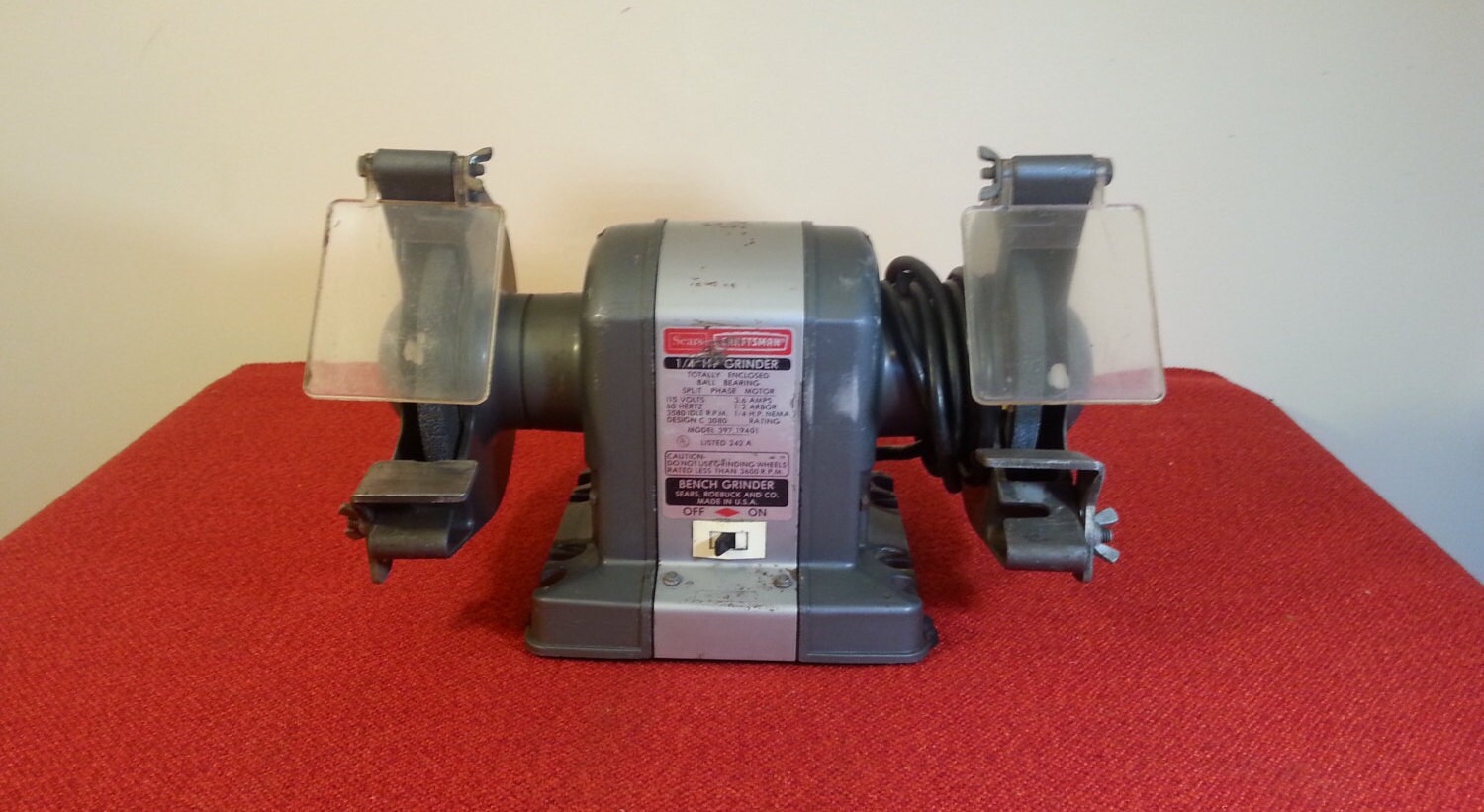 Bench Grinder Sears Craftsman 1/4 H.P. Model 397.19401 Split Etsy