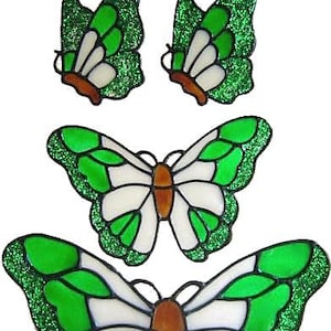 Butterfly Window Clings, Set of 4 Hand Painted Stained Glass Effect Butterflies (Ref 424) - Hand crafted by Ali&#39;s Craft Studio