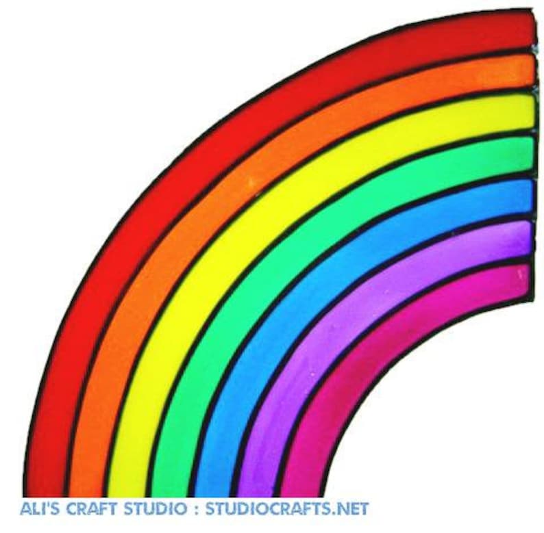 Set of Two Rainbow Corners Handpainted Window Cling Get the Etsy UK