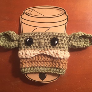 Baby Yoda Inspired Coffee Cozie image 2