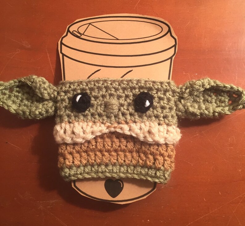 Baby Yoda Inspired Coffee Cozie image 2