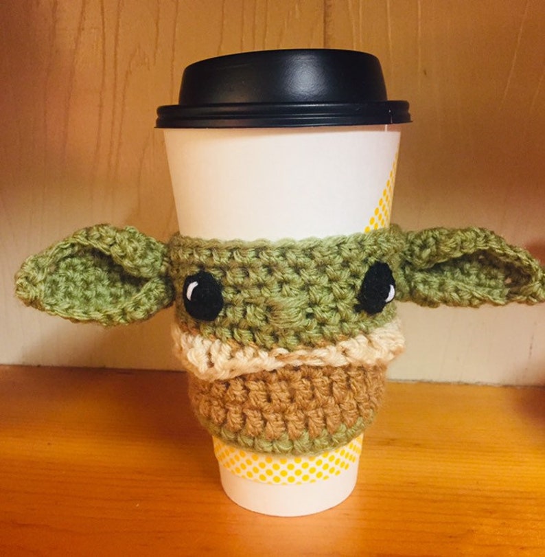 Baby Yoda Inspired Coffee Cozie image 1