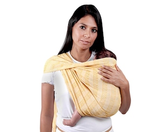 Baby Carrier Wrap Mexican Rebozo, Shawl, Pashmina, 100% cotton, w/ user's guide. Ideal for Doulas, Midwives,  98.5"/2.5 mts. Mango