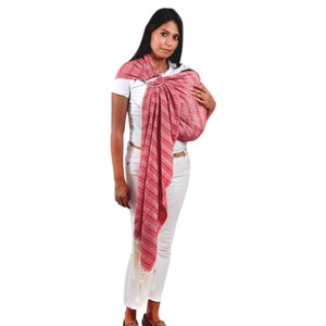 Mexican Rebozo Baby Wrap, Shawl, Pashmina, 100% cotton, Ideal for Doulas, Midwife 98.5"/2.5 mts. Red