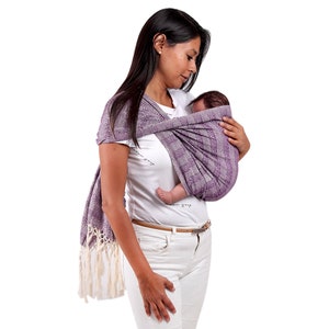 Baby Carrier Wrap Mexican Rebozo, Shawl, Scarf, w/ user's guide, Ideal for Natural Birth, Doula, Midwife. 98.5"/2.5 mts. Purple