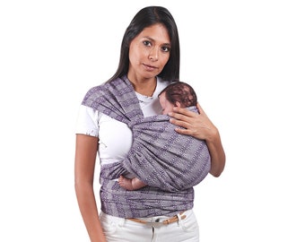 Baby carrier wrap mexican rebozo w/ wearing manual. Ideal for doula,  belly binding. 197" Purple