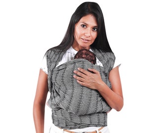 Baby carrier wrap mexican rebozo, w/ wearing manual. Ideal for doulas, belly binding. 197" Black