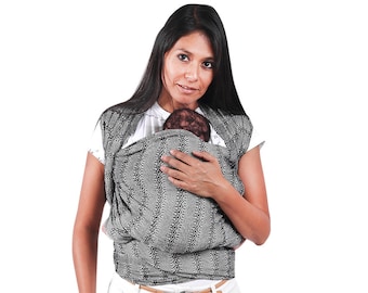 Baby carrier wrap mexican rebozo, w/ wearing manual. Ideal for doulas, belly binding. 197" Black