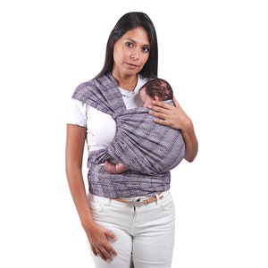 Baby carrier wrap mexican rebozo w/ wearing manual. Ideal for doula, belly binding. 197 Purple image 1