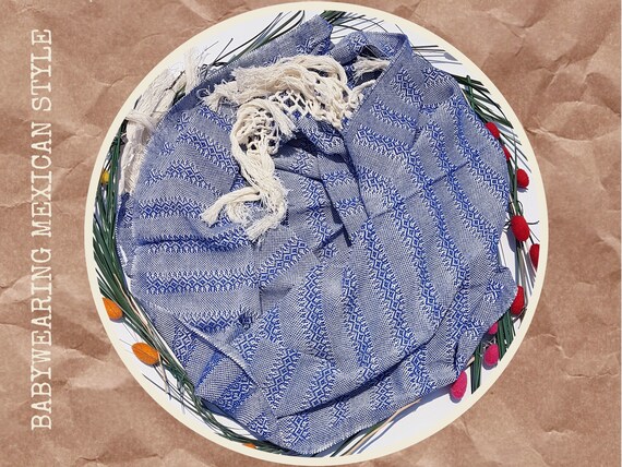 Mexican Rebozo, Baby Wrap, Shawl, Scarf, W/ User's Guide, Ideal For Natural Birth, Doulas, Midwife 98.5"/2.5 Mts. Turquoise - México