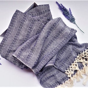 Mexican rebozo for natural birth, belly binding, cuddle wrap, ideal for doula, midwife. 118&quot; / 3 mts, Purple