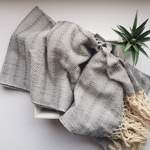 Mexican rebozo for natural birth, belly binding, babywearing, ideal for doula, midwife. 98.5" / 2.5 mts,  Grey