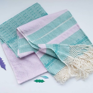 Mexican birth rebozo, labor shawl, bellybinding, ideal for doula, midwife. 98.5", bicolor