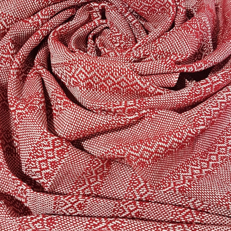 Mexican Rebozo Baby Wrap, Shawl, Pashmina, 100% cotton, Ideal for Doulas, Midwife 98.5/2.5 mts. Red image 5