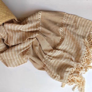 Mexican birth rebozo, labor shawl, cuddle wrap, ideal for doula, midwife. 106" / 2.70 mts, Sand