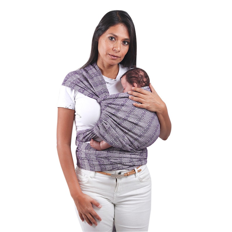 Baby carrier wrap mexican rebozo w/ wearing manual. Ideal for doula, belly binding. 197 Purple Bild 1