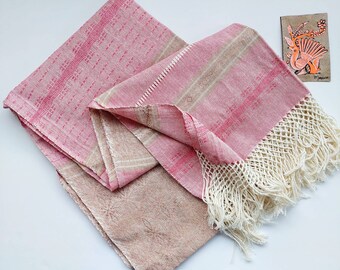 Mexican rebozo for natural birth, belly binding, babywearing, ideal for doula, midwife. 98.5", bicolor