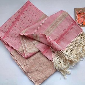 Mexican rebozo scarf for natural birth, belly binding, babywearing, ideal for doula, midwife. 98.5", bicolor