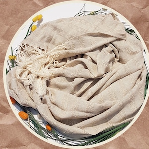 Mexican rebozo for natural birth, belly binding and babywearing, ideal for doula and midwife. 98.5&quot;, Oatmeal