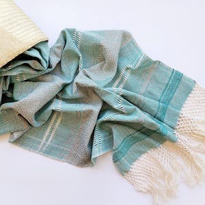 Mexican rebozo for natural birth, belly binding, babywearing, ideal for doula, midwife. 98.5", Mint