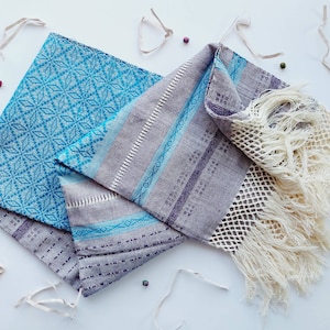 Mexican rebozo for natural birth, belly binding, babywearing, ideal for doula, midwife. 98.5", Bicolor