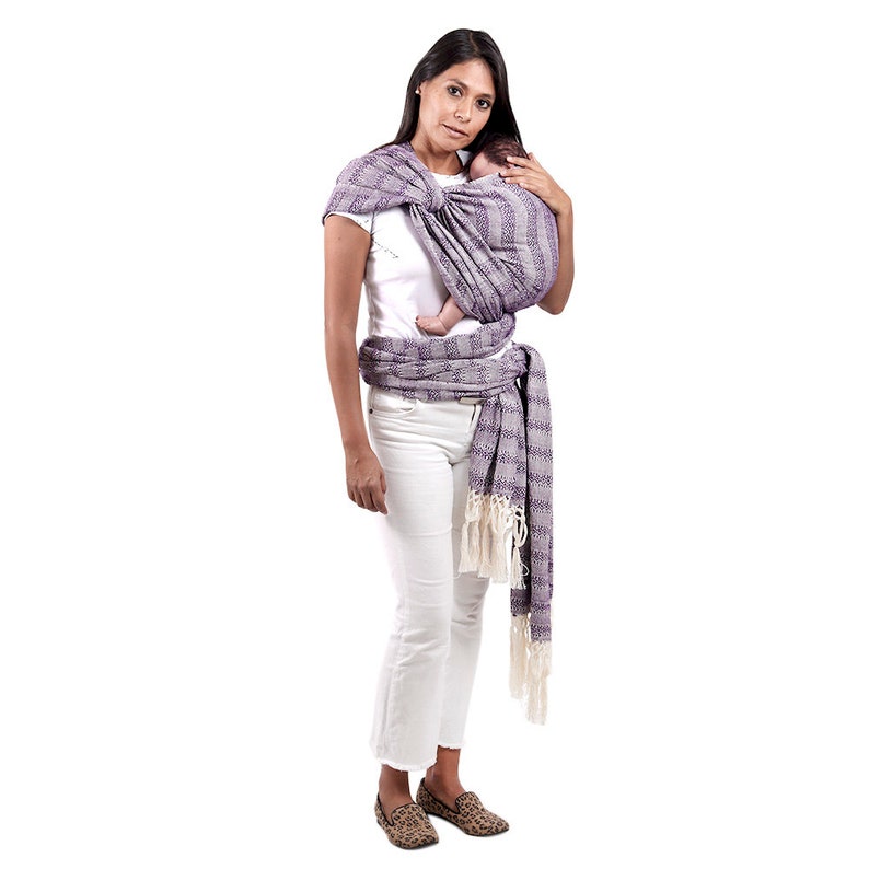 Baby carrier wrap mexican rebozo w/ wearing manual. Ideal for doula, belly binding. 197 Purple image 2