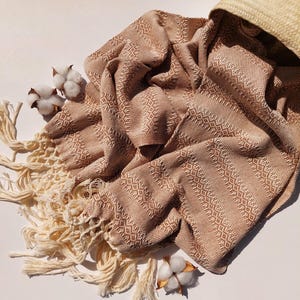 Cachecol rebozo mexicano, 100% algodão, com manual de instruções. Ideal para doulas, parteiras, cuidados pré-natais 98,5", Mocha