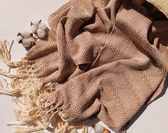 Écharpe rebozo mexicaine, 100 % coton, avec guide d'utilisation. Idéale pour les doulas, les sages-femmes et les soins prénataux. 250 cm, couleur moka.