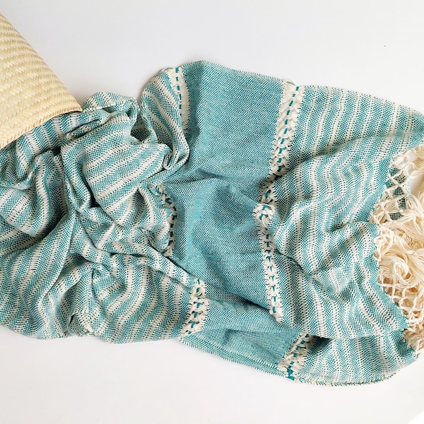 Mexican birth rebozo, labor shawl, cuddle wrap, ideal for doula, midwife. 106" / 2.70 m, Jade