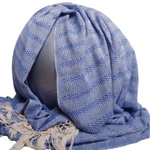 Mexican birth rebozo, labor shawl, cuddle wrap, ideal for doula, midwife. 118" / 3 mts, Royal Blue