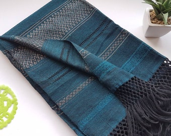 Mexican rebozo for natural birth, belly binding, babywearing, ideal for doula, midwife. 98.5", Jade
